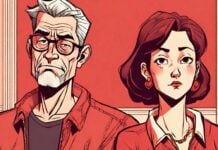 Как говорить о сексе с партнером и укрепить эмоциональную близость A middle-aged couple having an awkward conversation about intimacy